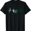 Heartbeat Design Pakistani Flag Pakistan T-Shirt